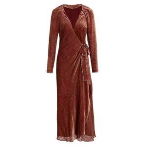 NWT Tanya Taylor Laureen Velvet Wrap Dress Size 16
